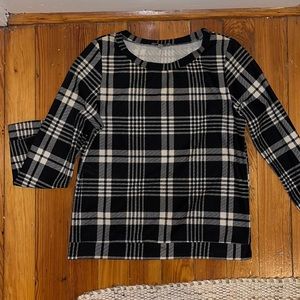 Black & White Plaid Long Sleeve Shirt